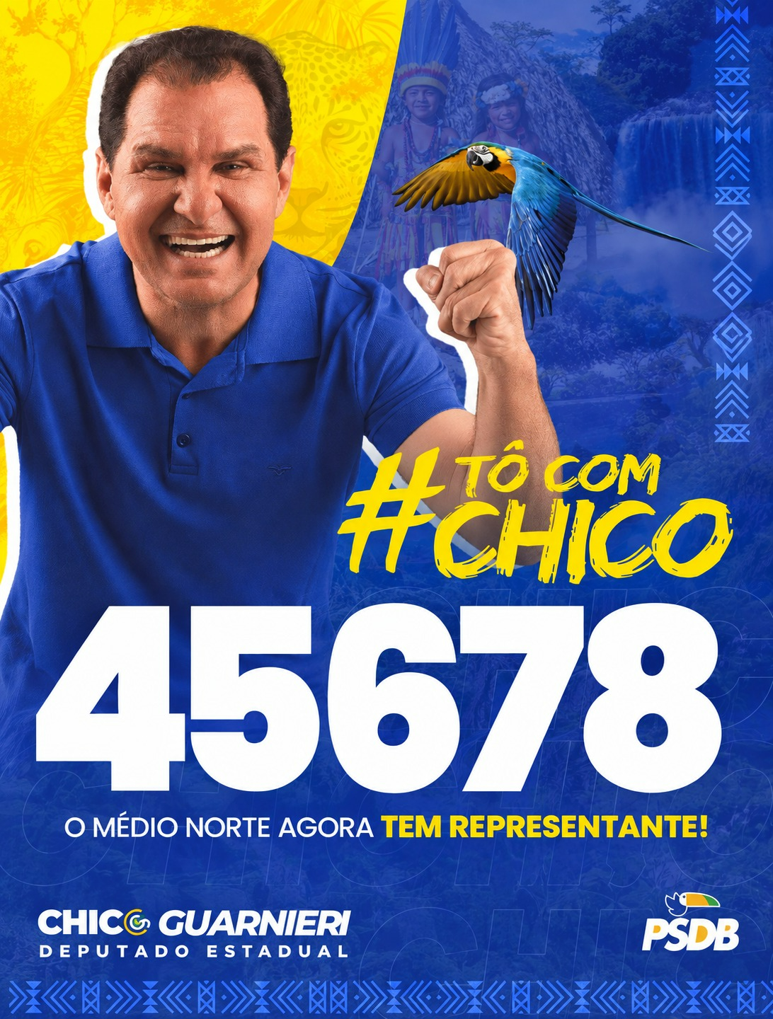 Chico Guarnieri, candidato a Deputado Estadual, número 45678